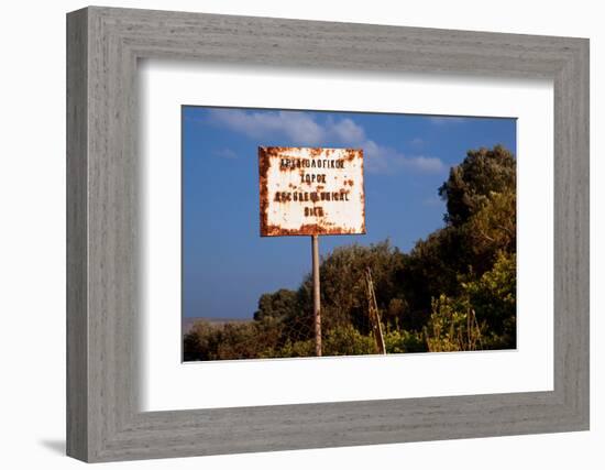 Greece, Crete, Archaeological Excavation Roussolakos, Sign-Catharina Lux-Framed Photographic Print