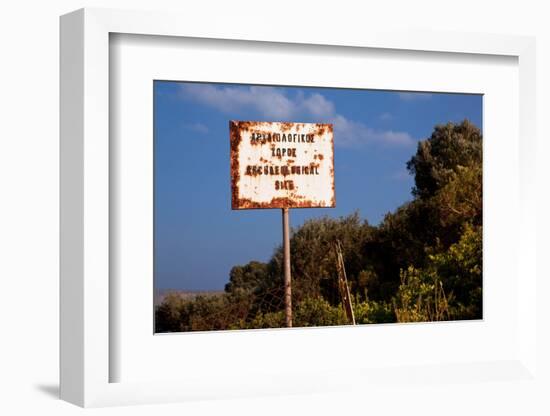 Greece, Crete, Archaeological Excavation Roussolakos, Sign-Catharina Lux-Framed Photographic Print