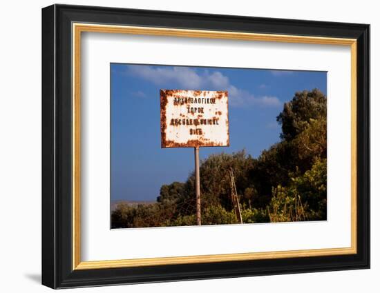 Greece, Crete, Archaeological Excavation Roussolakos, Sign-Catharina Lux-Framed Photographic Print