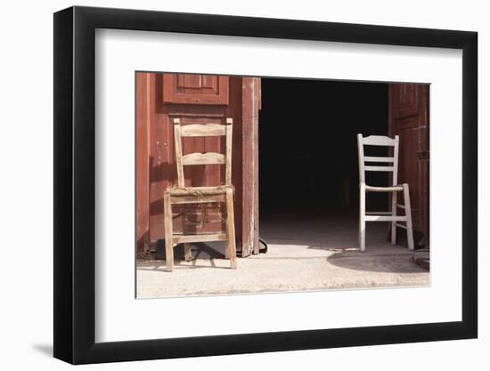 Greece, Crete, Canea, Driveway, Two Chairs-Catharina Lux-Framed Photographic Print