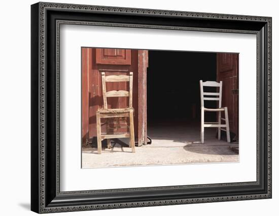 Greece, Crete, Canea, Driveway, Two Chairs-Catharina Lux-Framed Photographic Print