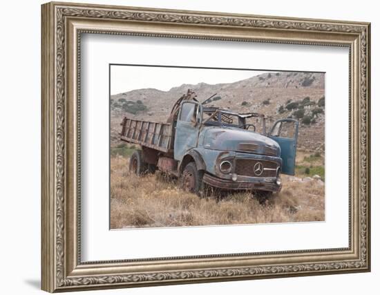 Greece, Crete, Chandras Plateau, Rusted Truck-Catharina Lux-Framed Photographic Print