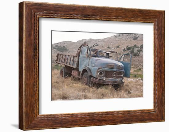 Greece, Crete, Chandras Plateau, Rusted Truck-Catharina Lux-Framed Photographic Print