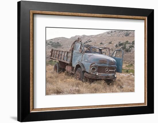 Greece, Crete, Chandras Plateau, Rusted Truck-Catharina Lux-Framed Photographic Print