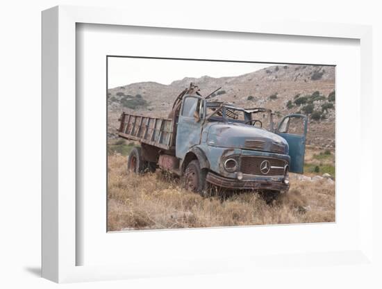 Greece, Crete, Chandras Plateau, Rusted Truck-Catharina Lux-Framed Photographic Print