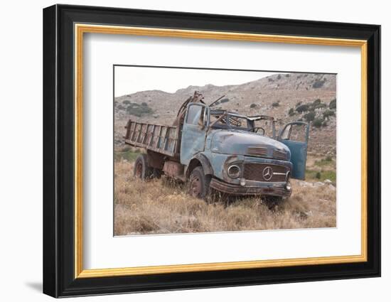 Greece, Crete, Chandras Plateau, Rusted Truck-Catharina Lux-Framed Photographic Print