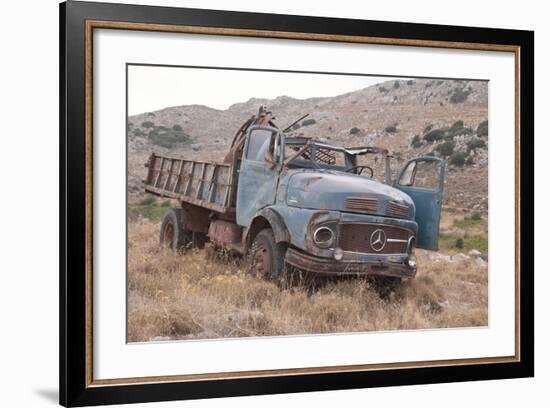 Greece, Crete, Chandras Plateau, Rusted Truck-Catharina Lux-Framed Photographic Print