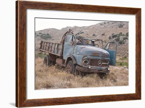 Greece, Crete, Chandras Plateau, Rusted Truck-Catharina Lux-Framed Photographic Print