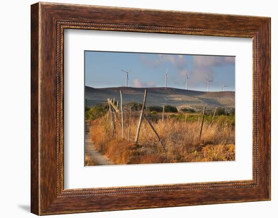 Greece, Crete, Chandras Plateau, Wind Turbines, Evening Light-Catharina Lux-Framed Photographic Print