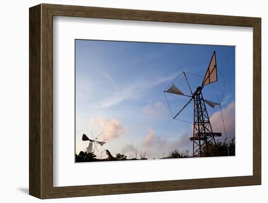 Greece, Crete, Chandras Plateau, Wind Turbines-Catharina Lux-Framed Photographic Print