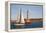 Greece, Crete, Chania, Port Entrance, Sailboat-Catharina Lux-Framed Premier Image Canvas