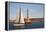 Greece, Crete, Chania, Port Entrance, Sailboat-Catharina Lux-Framed Premier Image Canvas