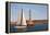 Greece, Crete, Chania, Port Entrance, Sailboat-Catharina Lux-Framed Premier Image Canvas