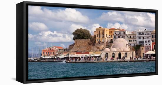 Greece, Crete, Chania, Venetian Harbour, Mosque-Catharina Lux-Framed Premier Image Canvas