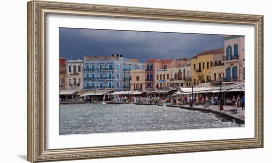 Greece, Crete, Chania, Venetian Harbour, Waterside Promenade-Catharina Lux-Framed Photographic Print