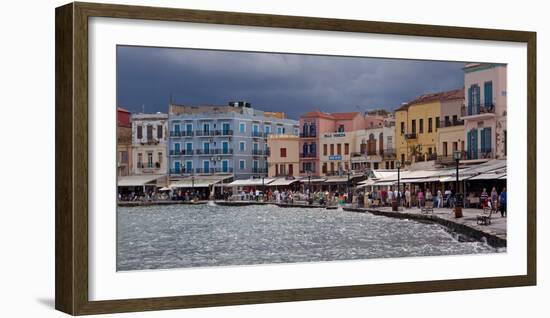 Greece, Crete, Chania, Venetian Harbour, Waterside Promenade-Catharina Lux-Framed Photographic Print