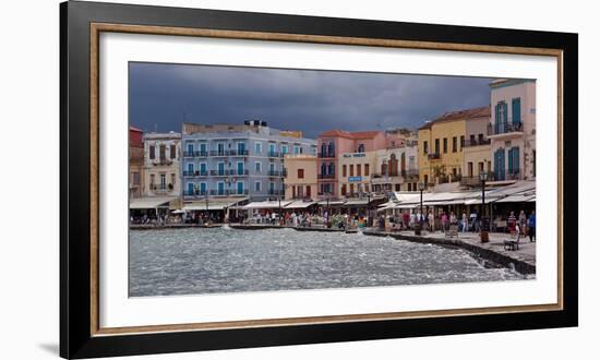 Greece, Crete, Chania, Venetian Harbour, Waterside Promenade-Catharina Lux-Framed Photographic Print