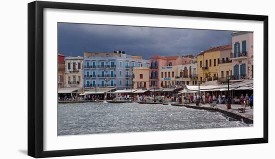 Greece, Crete, Chania, Venetian Harbour, Waterside Promenade-Catharina Lux-Framed Photographic Print