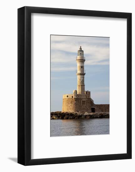 Greece, Crete, Chania. Venetian Lighthouse at the Old Harbor-Hollice Looney-Framed Photographic Print