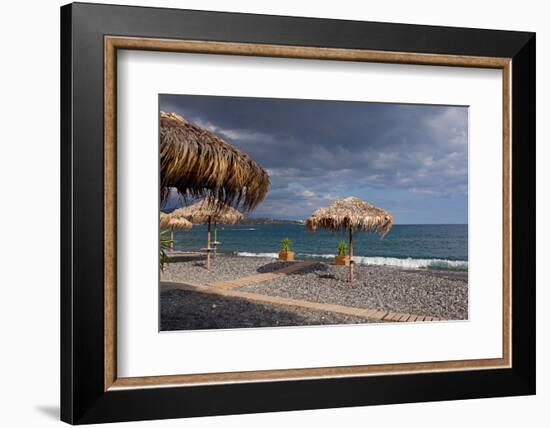 Greece, Crete, Lapetra, Beach Restaurant-Catharina Lux-Framed Photographic Print