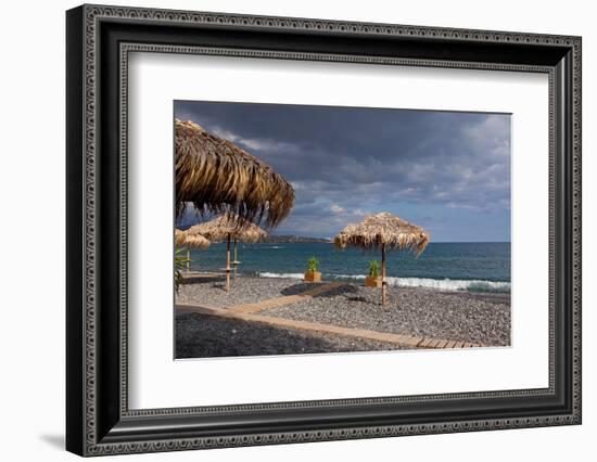 Greece, Crete, Lapetra, Beach Restaurant-Catharina Lux-Framed Photographic Print