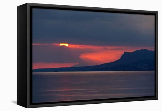 Greece, Crete, Libyan Sea, Sunset-Catharina Lux-Framed Premier Image Canvas