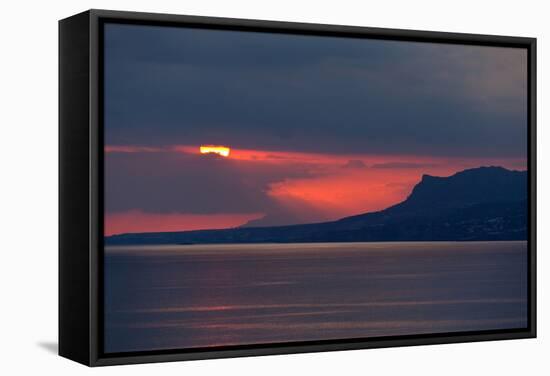 Greece, Crete, Libyan Sea, Sunset-Catharina Lux-Framed Premier Image Canvas