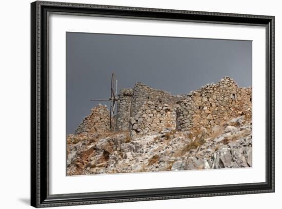 Greece, Crete, Pass of Ambelos, Windmills-Catharina Lux-Framed Photographic Print