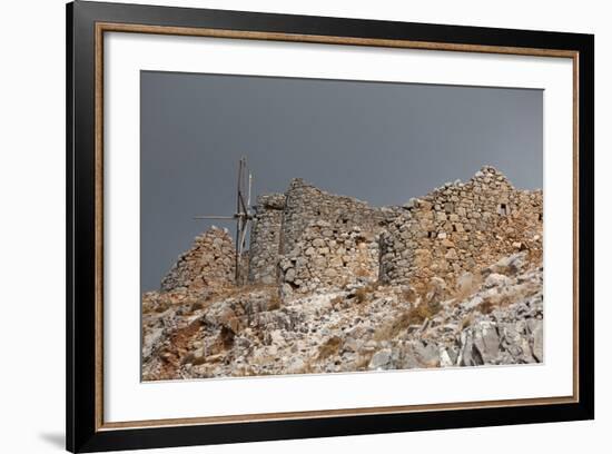 Greece, Crete, Pass of Ambelos, Windmills-Catharina Lux-Framed Photographic Print