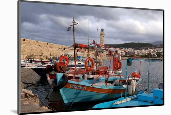 Greece, Crete, Rethimnon, Venetian Harbour, Fishing Boats-Catharina Lux-Mounted Photographic Print