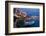 Greece, Crete, Rethimnon, Venetian Harbour, Illuminated, in the Evening-Catharina Lux-Framed Photographic Print