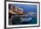 Greece, Crete, Rethimnon, Venetian Harbour, Illuminated, in the Evening-Catharina Lux-Framed Photographic Print