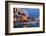 Greece, Crete, Rethimnon, Venetian Harbour, Illuminated, in the Evening-Catharina Lux-Framed Photographic Print