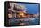 Greece, Crete, Rethimnon, Venetian Harbour, Illuminated, in the Evening-Catharina Lux-Framed Premier Image Canvas