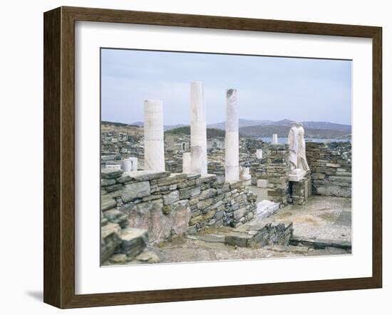 Greece, Cyclades Islands, Island of Delos, House of Cleopatra-null-Framed Giclee Print