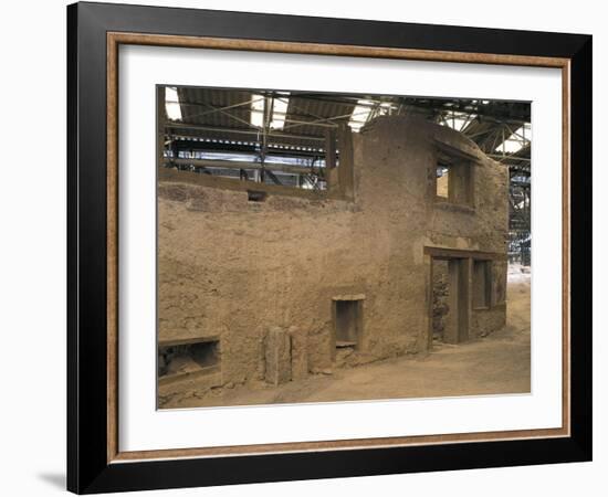 Greece, Cyclades Islands, Santorini, Island of Thera, Building at Akrotiri Archaeological Site-null-Framed Giclee Print