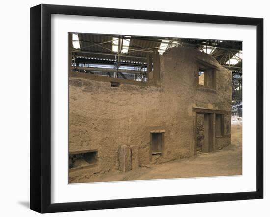 Greece, Cyclades Islands, Santorini, Island of Thera, Building at Akrotiri Archaeological Site-null-Framed Giclee Print