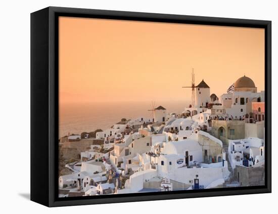 Greece, Cyclades, Santorini, Oia Town and Santorini Caldera-Michele Falzone-Framed Premier Image Canvas