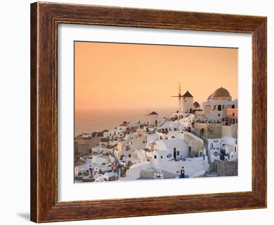 Greece, Cyclades, Santorini, Oia Town and Santorini Caldera-Michele Falzone-Framed Photographic Print