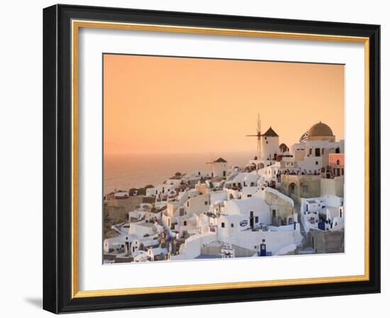 Greece, Cyclades, Santorini, Oia Town and Santorini Caldera-Michele Falzone-Framed Photographic Print