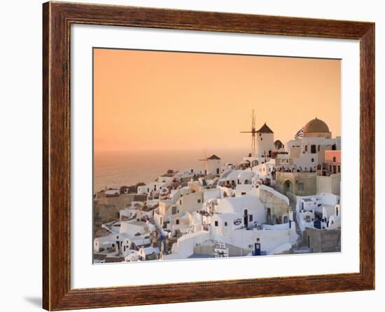 Greece, Cyclades, Santorini, Oia Town and Santorini Caldera-Michele Falzone-Framed Photographic Print