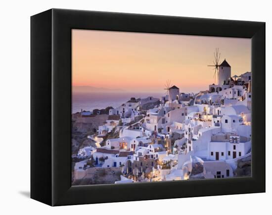 Greece, Cyclades, Santorini, Oia Town and Santorini Caldera-Michele Falzone-Framed Premier Image Canvas