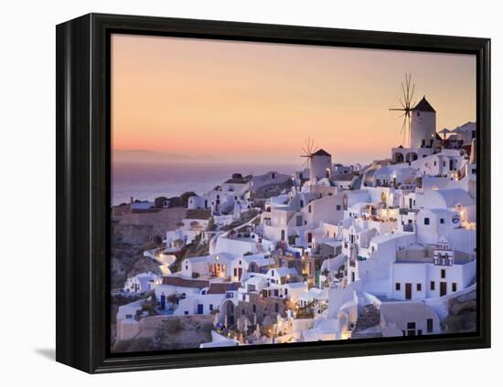 Greece, Cyclades, Santorini, Oia Town and Santorini Caldera-Michele Falzone-Framed Premier Image Canvas