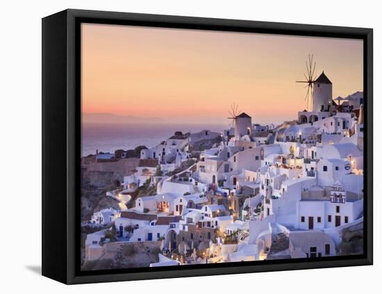 Greece, Cyclades, Santorini, Oia Town and Santorini Caldera-Michele Falzone-Framed Premier Image Canvas