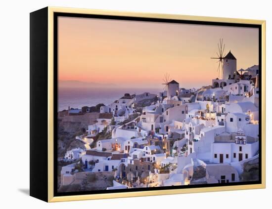 Greece, Cyclades, Santorini, Oia Town and Santorini Caldera-Michele Falzone-Framed Premier Image Canvas
