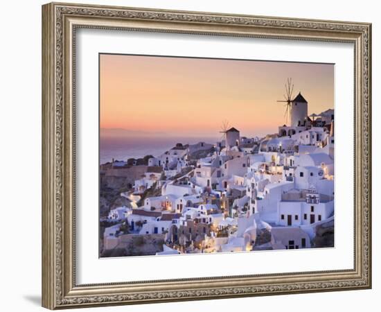 Greece, Cyclades, Santorini, Oia Town and Santorini Caldera-Michele Falzone-Framed Photographic Print