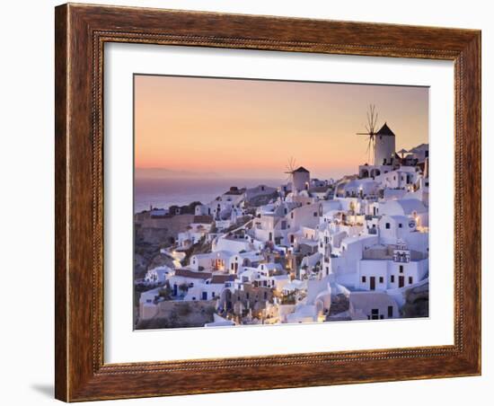 Greece, Cyclades, Santorini, Oia Town and Santorini Caldera-Michele Falzone-Framed Photographic Print