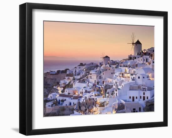 Greece, Cyclades, Santorini, Oia Town and Santorini Caldera-Michele Falzone-Framed Photographic Print