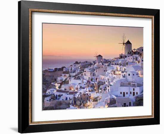 Greece, Cyclades, Santorini, Oia Town and Santorini Caldera-Michele Falzone-Framed Photographic Print