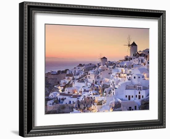 Greece, Cyclades, Santorini, Oia Town and Santorini Caldera-Michele Falzone-Framed Photographic Print